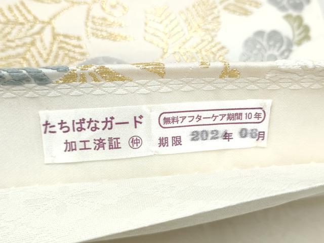 平和屋着物●六通柄袋帯 唐織 花唐草文 金糸 正絹 逸品 CABK5637hy