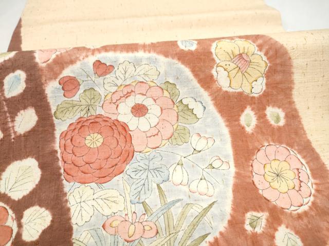 平和屋着物●九寸名古屋帯 紬地 辻が花 正絹 逸品 CABK5676hy