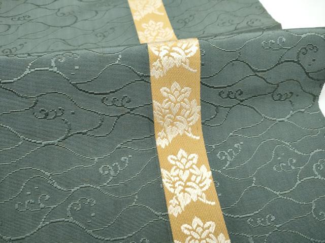平和屋着物●本場筑前博多織 八寸名古屋帯 流水枝花文 一重帯 正絹 逸品 CABK5681hy