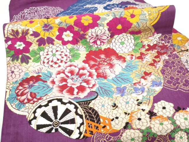 平和屋着物●アンティーク 大正ロマン 九寸名古屋帯 松竹梅 金銀糸 正絹 逸品 CABK5682hy