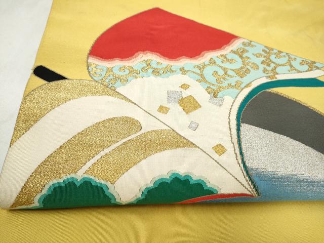 平和屋着物●爪搔き本綴れ 八寸名古屋帯 冊子唐草文 金銀糸 一重帯 長尺 正絹 逸品 CABK5690hy