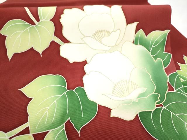 平和屋着物●塩瀬 九寸名古屋帯 枝花文 金彩 正絹 逸品 CABK5703hy