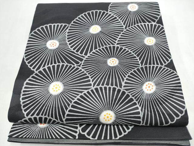 平和屋着物●六通柄袋帯 菊 正絹 逸品 CABK5722hy