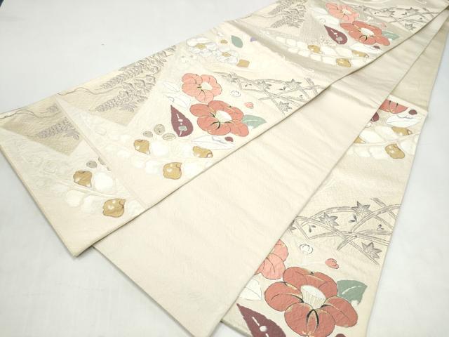 平和屋着物●六通柄袋帯 辻が花の薫 金糸 正絹 逸品 CABK5749hy