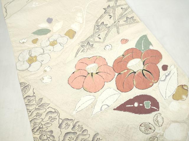 平和屋着物●六通柄袋帯 辻が花の薫 金糸 正絹 逸品 CABK5749hy