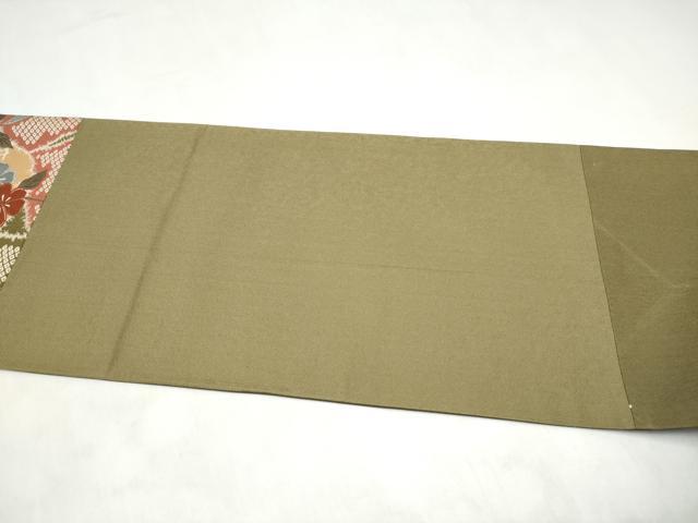 平和屋着物●六通柄袋帯 雪輪草花文 正絹 逸品 CABK5766hy