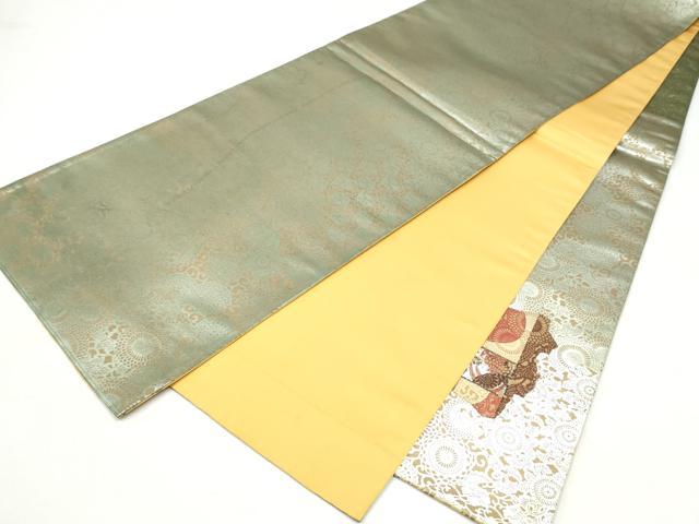 平和屋着物●太鼓柄袋帯 人物草花文 金彩 正絹 逸品 CABK5767hy