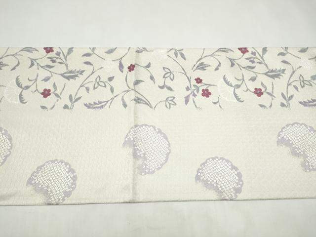 平和屋着物●両面 両方向 全通柄袋帯 花唐草文 正絹 逸品 CABK5777hy
