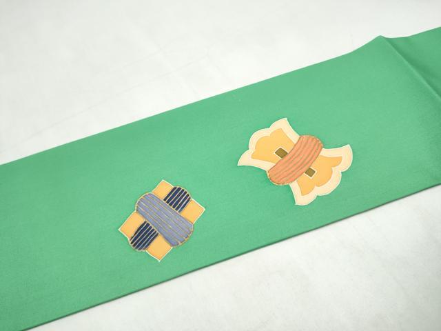平和屋着物●塩瀬 九寸名古屋帯 作家物 織機 正絹 逸品 CABK5782hy