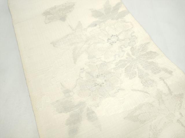 平和屋着物▽太鼓柄袋帯 スリーシーズン 春夏秋 草花文 正絹 逸品 CABK5815hy
