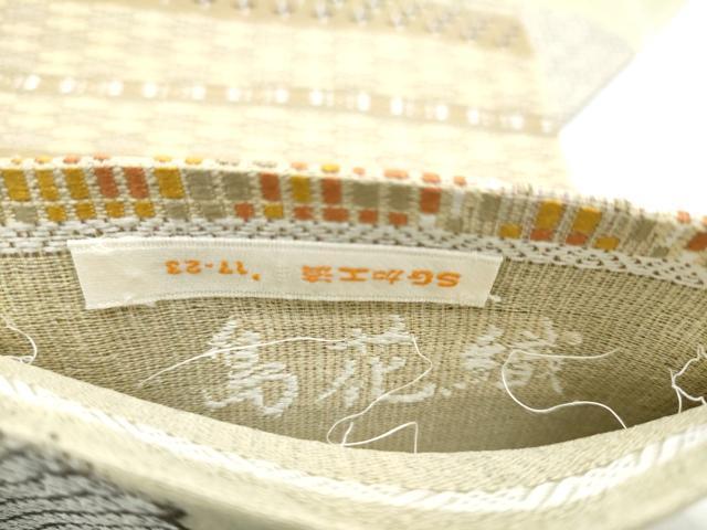 平和屋着物▽両面 六通柄袋帯 スリーシーズン 春夏秋 縞花織 幻想雪輪文 正絹 逸品 CABK5818hy