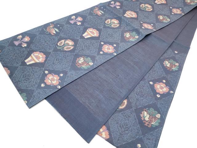 平和屋着物▽六通柄袋帯 スリーシーズン 春夏秋 花鳥文 金糸 正絹 逸品 CABK5824hy