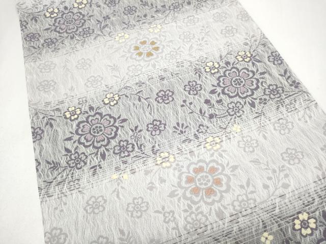 平和屋着物▽全通柄袋帯 スリーシーズン 春夏秋 櫛織 花唐草文 正絹 逸品 CABK5834hy