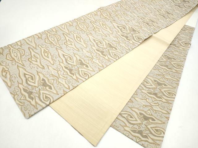 平和屋着物▽六通柄袋帯 スリーシーズン 春夏秋 櫛織 抽象文 正絹 逸品 CABK5835hy
