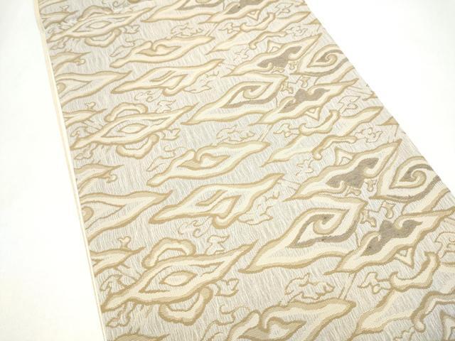 平和屋着物▽六通柄袋帯 スリーシーズン 春夏秋 櫛織 抽象文 正絹 逸品 CABK5835hy