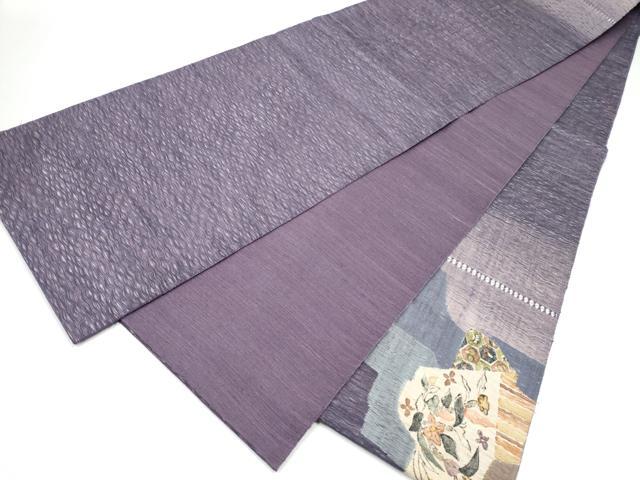 平和屋着物▽太鼓柄袋帯 スリーシーズン 春夏秋 すくい織 吉祥花文 正絹 逸品 CABK5841hy