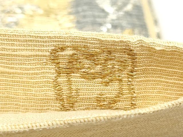平和屋着物▽六通柄袋帯 スリーシーズン 春夏秋 作家物 草花間道 金銀糸 正絹 逸品 CABK5846hy