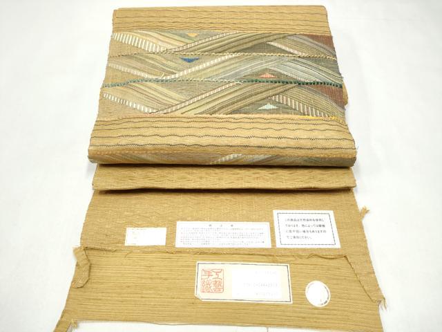 平和屋着物▽京の名門 じゅらく謹製 太鼓柄袋帯 スリーシーズン 春夏秋 すくい織 幾何学文様 正絹 逸品 CABK5855hy