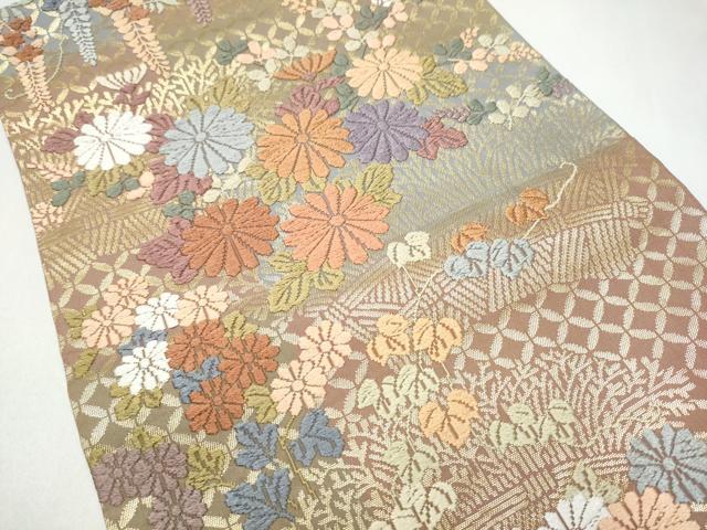 平和屋着物●つけ帯 唐織 舞花文 金糸 正絹 逸品 CABK5868hy