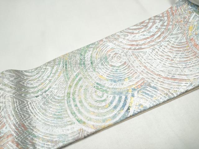 平和屋着物●つけ帯 紙布 丸文 金銀彩 正絹 逸品 CABK5870hy