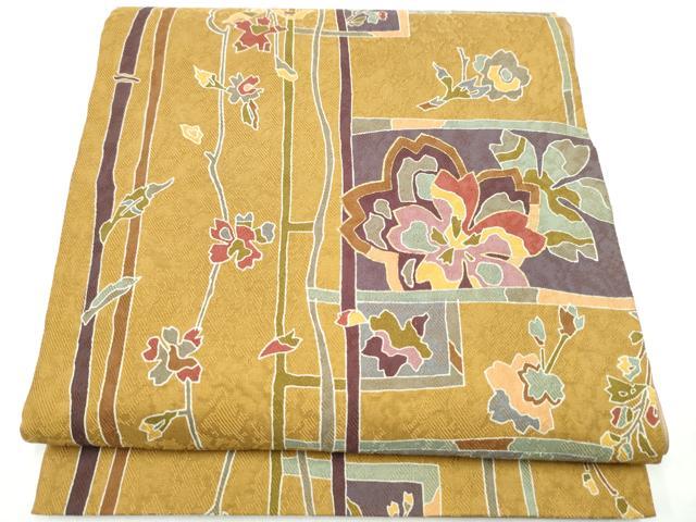 平和屋着物●両面 全通柄袋帯 舞花文 正絹 逸品 CABK5875hy