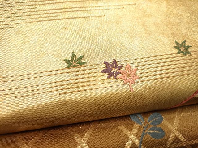 平和屋着物●ファッションデザイナー 花井幸子 六通柄袋帯 唐織 籠目草花文 金糸 正絹 逸品 CABK5878hy