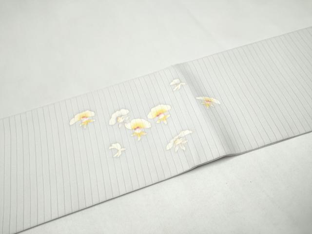 平和屋着物*夏物 九寸名古屋帯 絽塩瀬 友禅 枝花文 正絹 逸品 CABK5907hy