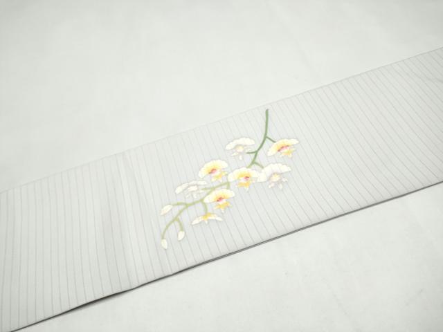 平和屋着物*夏物 九寸名古屋帯 絽塩瀬 友禅 枝花文 正絹 逸品 CABK5907hy