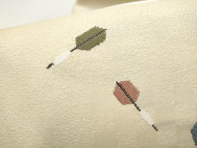 平和屋着物●九寸名古屋帯 ダーツ 金糸 正絹 逸品 CABK5917hy
