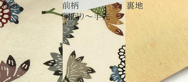 平和屋着物●本場琉球紅型 九寸名古屋帯 扇面草花文 金彩 正絹 逸品 CABK5919hy
