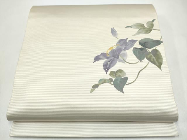 平和屋着物●太鼓柄袋帯 蔦の葉花文 正絹 逸品 CABK5967hy