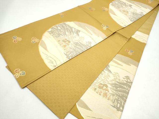 平和屋着物●西陣 おぐら謹製 六通柄袋帯 人物風景文 証紙付き 正絹 逸品 CABK5988hy