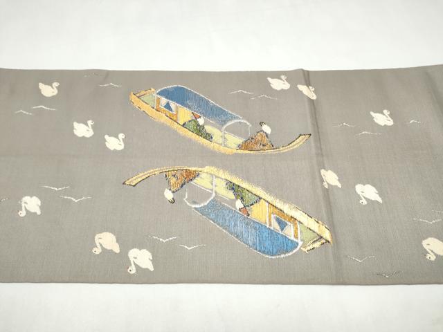 平和屋着物●龍村平蔵製 六通柄 本袋帯 仙丹錦 金銀糸 正絹 逸品 CABK5997hy