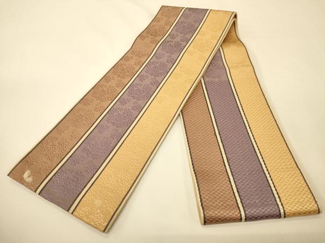 平和屋着物●本場筑前博多織 半幅帯 花間道 正絹 逸品 CABK6033ak