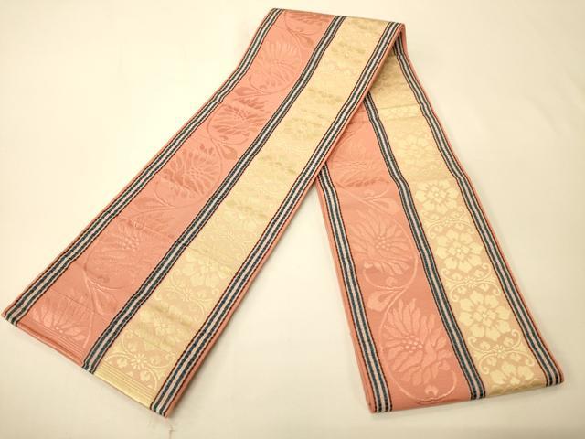 平和屋着物●本場筑前博多織 半幅帯 花間道 正絹 逸品 CABK6050ak