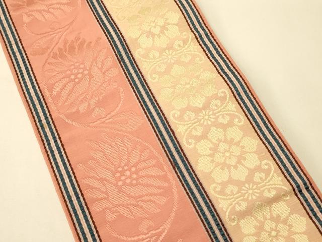 平和屋着物●本場筑前博多織 半幅帯 花間道 正絹 逸品 CABK6050ak