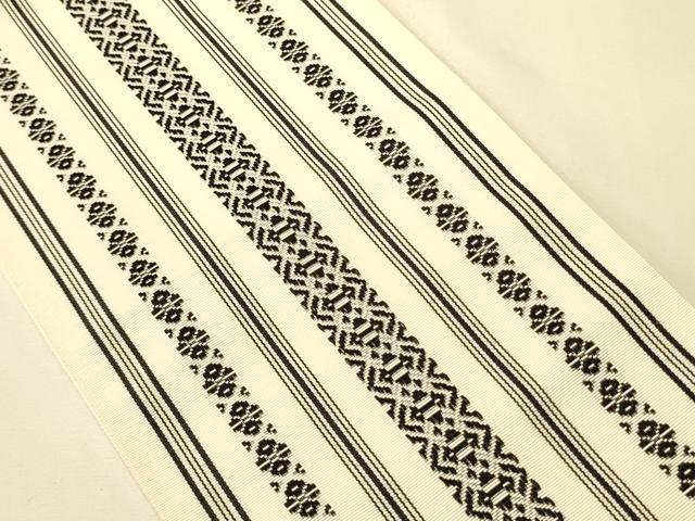 平和屋着物●本場筑前博多織 半幅帯 献上柄 正絹 逸品 CABK6084ak