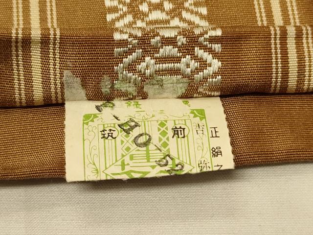 平和屋着物●本場筑前博多織 半幅帯 献上柄 証紙付き 正絹 逸品 CABK6093ak