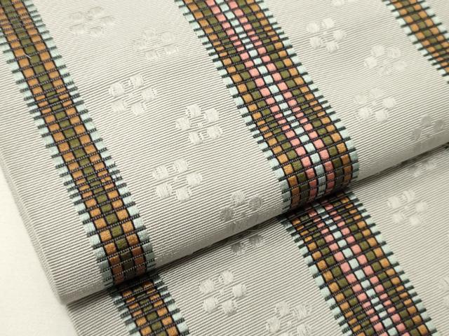 平和屋着物●本場筑前博多織 半幅帯 花間道 正絹 逸品 CABK6181ak