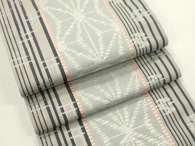平和屋着物●本場筑前博多織 半幅帯 幾何学間道 正絹 逸品 CABK6184ak