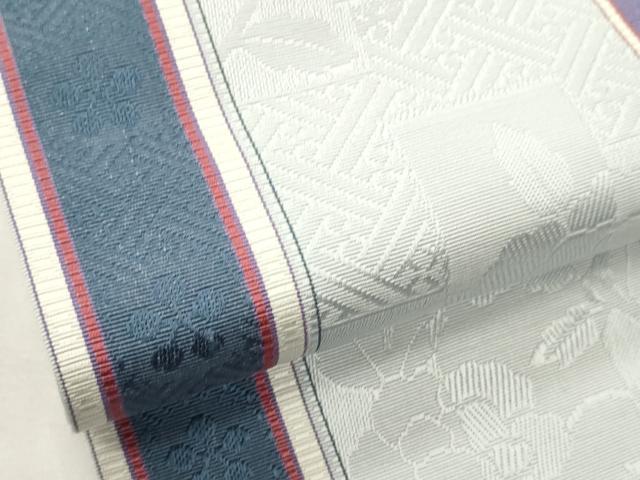 平和屋着物●本場筑前博多織 半幅帯 枝花文 正絹 逸品 CABK6197ak