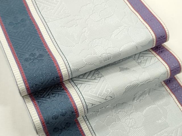 平和屋着物●本場筑前博多織 半幅帯 枝花文 正絹 逸品 CABK6197ak