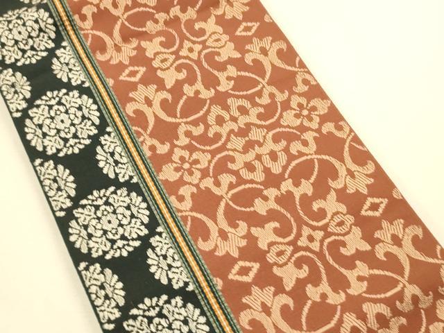 平和屋着物●本場筑前博多織 半幅帯 抽象間道 正絹 逸品 CABK6206ak