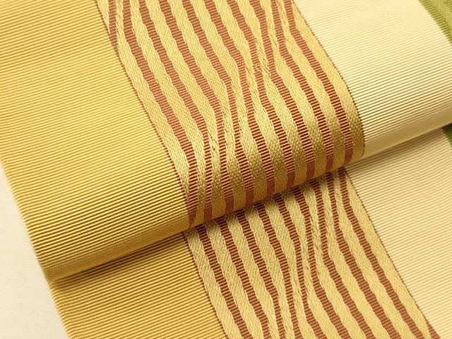 平和屋着物●本場筑前博多織 半幅帯 間道 正絹 逸品 CABK6226ak