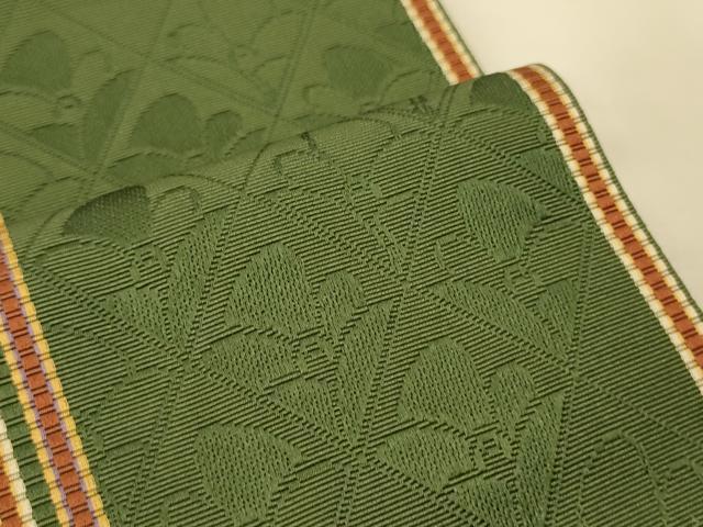 平和屋着物●本場筑前博多織 半幅帯 菱花文 正絹 逸品 CABK6234ak