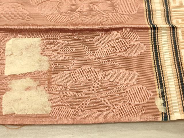 平和屋着物●本場筑前博多織 半幅帯 寺嶋織物謹製 花間道 証紙付き 正絹 逸品 CABK6241ak