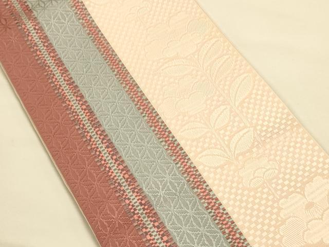 平和屋着物●本場筑前博多織 半幅帯 枝花文 正絹 逸品 CABK6247ak