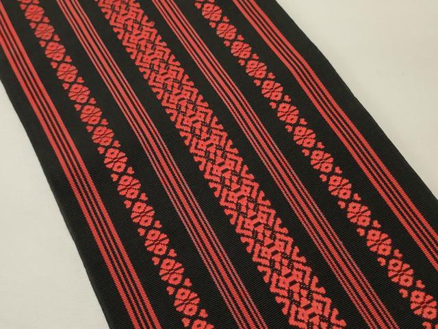 平和屋着物●本場筑前博多織 半幅帯 献上柄 正絹 逸品 CABK6292ak