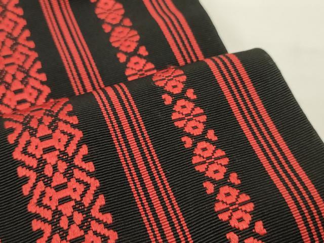 平和屋着物●本場筑前博多織 半幅帯 献上柄 正絹 逸品 CABK6292ak