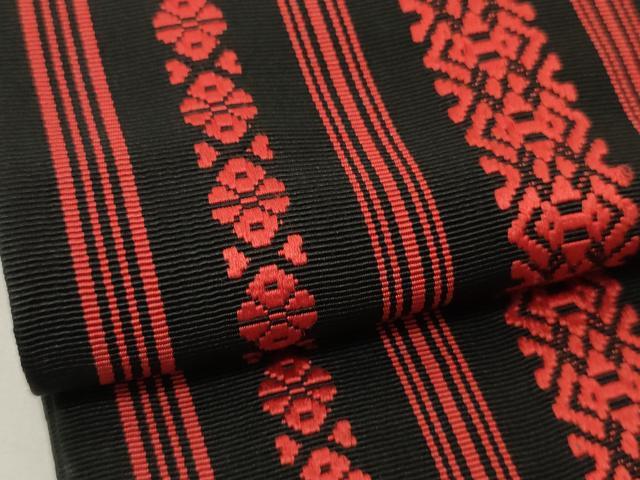 平和屋着物●本場筑前博多織 半幅帯 献上柄 正絹 逸品 CABK6292ak